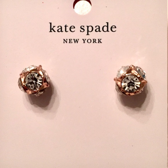 Kate Spade Rose Gold & Clear Studs - Picture 4 of 4